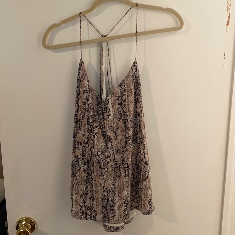 Pink and black snake print top!